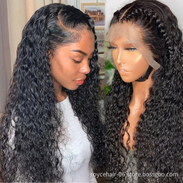 150 180 Density Bleached Knot Curly HD Transparent Full Lace wig,100% Brazilian Virgin Unprocessed Raw Human Hair Full Lace Wigs